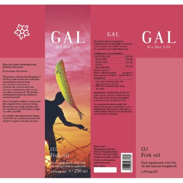 GAL Omega 3 Fish oil 250ml (25 doses)