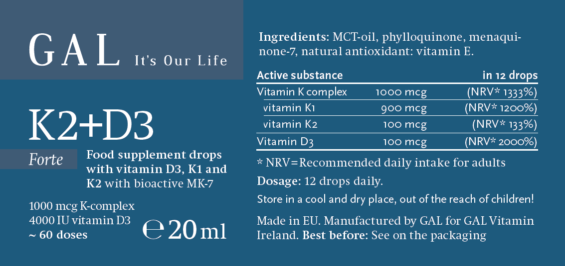 Gal Natural K2d3 Forte Drops Vitamin 1999 Vitamin K